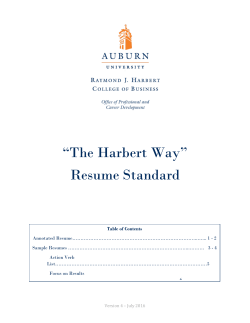 Resume Packet - Raymond J. Harbert College of Business
