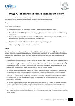 Sample Drug and Alcohol Policy - CAA