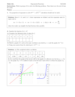Math 121. Exponential Functions Fall 2016 Instructions. Work in