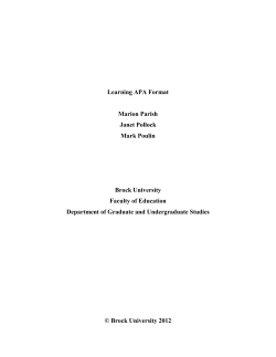 APA Guide - Brock University