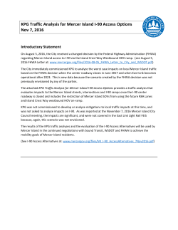 November 7, 2016 KPG I-90 Traffic Analysis