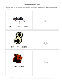 Homophone Flash Cards