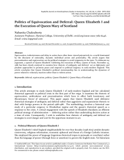 Politics of Equivocation and Deferral: Queen Elizabeth I and the