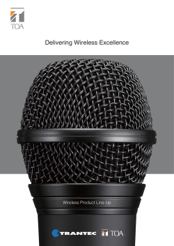TOA UHF Wireless Product Lineup Brochure