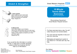 Tennis Elbow Exercises - Great Western Hospitals NHS Foundation