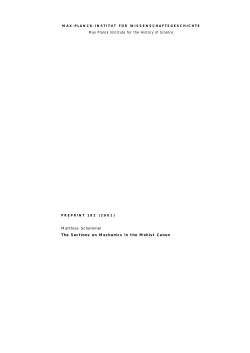 The Sections on Mechanics in the Mohist Canon