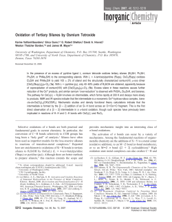 Oxidation of Tertiary Silanes by Osmium Tetroxide