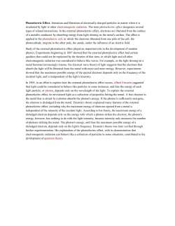 Photoelectric Effect, formation and liberation of electrically charged