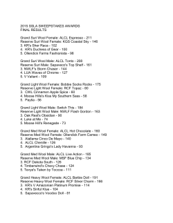 2015 SSLA SWEEPSTAKES AWARDS FINAL RESULTS Grand Suri