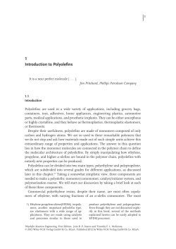 1 Introduction to Polyolefins - Wiley-VCH