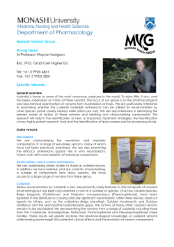 Identifying mode of action of venoms