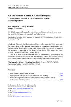 On the number of zeros of Abelian integrals