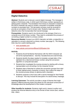 CSIRAC Education - Digital Detective