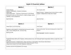 English II Essentials Syllabus