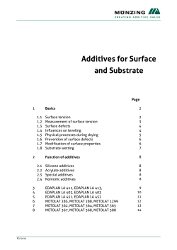Additives for Surface and Substrate-MUNZING