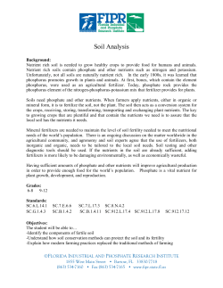 Soil Analysis - Florida Industrial and Phosphate Research Institute