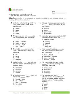 Sentence Completion 2 - English for Everyone