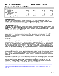 2014-15 Biennial Budget Board of Public Defense