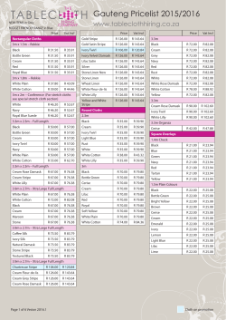 Gauteng Pricelist 2015/2016