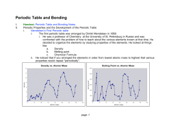 Periodic Table and Bonding Notes