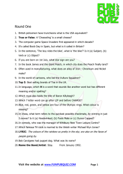 Round One - Fun Pub Quiz