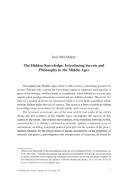 Jos&eacute; Meirinhos* The Hidden Knowledge: Introducing Secrets and