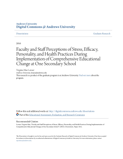 Faculty and Staff Perceptions of Stress, Efficacy, Personality, and