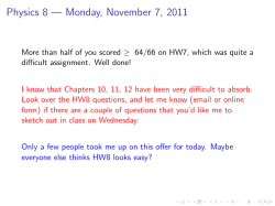 Physics 8 &mdash; Monday, November 7, 2011