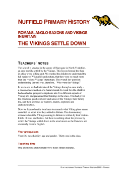NUFFIELD PRIMARY HISTORY THE VIKINGS SETTLE DOWN