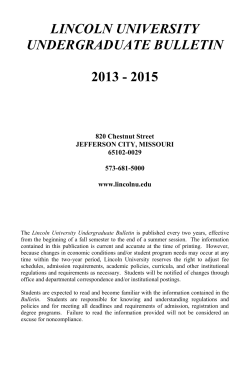 lincoln university undergraduate bulletin 2013 - 2015