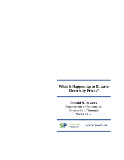 What Is Happening to Ontario Electricity Prices? (2012)