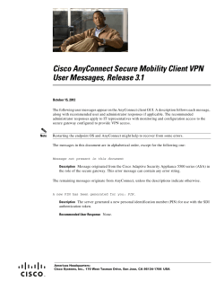 Cisco AnyConnect Secure Mobility Client VPN User Messages