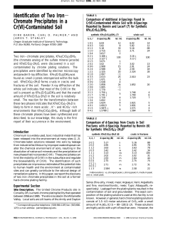 Identification of Two Iron- Chromate Precipitates in a Cr(VI