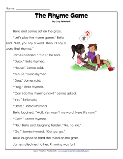 The Rhyme Game - Super Teacher Worksheets