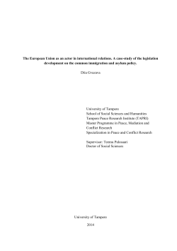 The European Union as an actor in international relations