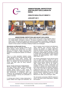 absenteeism, repetition and silent exclusion in india