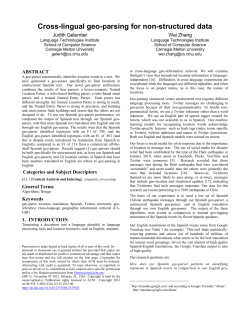 Cross-lingual geo-parsing for non-structured data