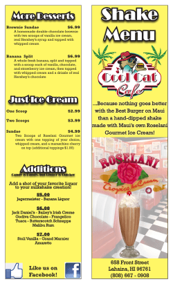 Shake Menu - the Cool Cat Cafe