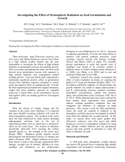 Investigating the Effect of Stratospheric Radiation on Seed