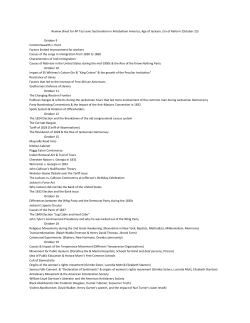 Review Sheet for AP Test over Sectionalism in Antebellum America