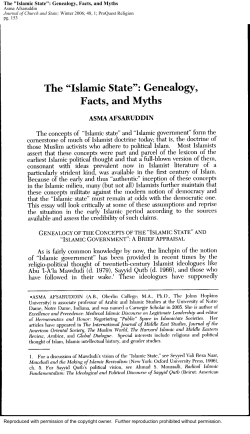 The &ldquo;Islamic State&rdquo;: Genealogy