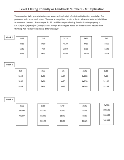 Level 1 Making Landmarks or Friendly Numbers