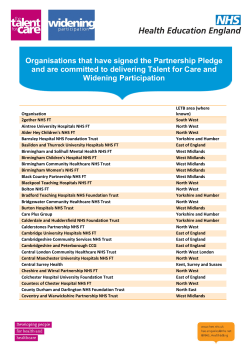 Organisations that have signed the Partnership Pledge and are