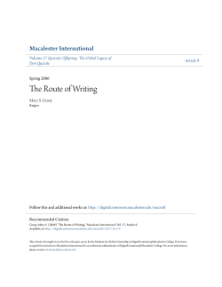 The Route of Writing - DigitalCommons@Macalester College