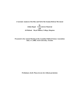 A Systemic Analysis of the Rise and Fall of the Iranian Reform