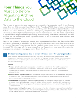 Four Things You Must Do Before Migrating Archive Data to the Cloud