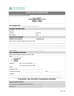 Excess Unit Petition