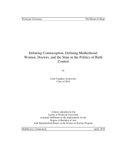 Debating Contraception, Defining Motherhood