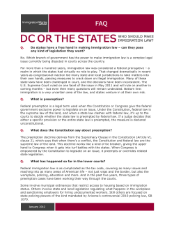 Q. Do states have a free hand in making immigration law &ndash; can they