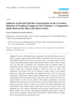 Influence of pH and Chloride Concentration on the Corrosion